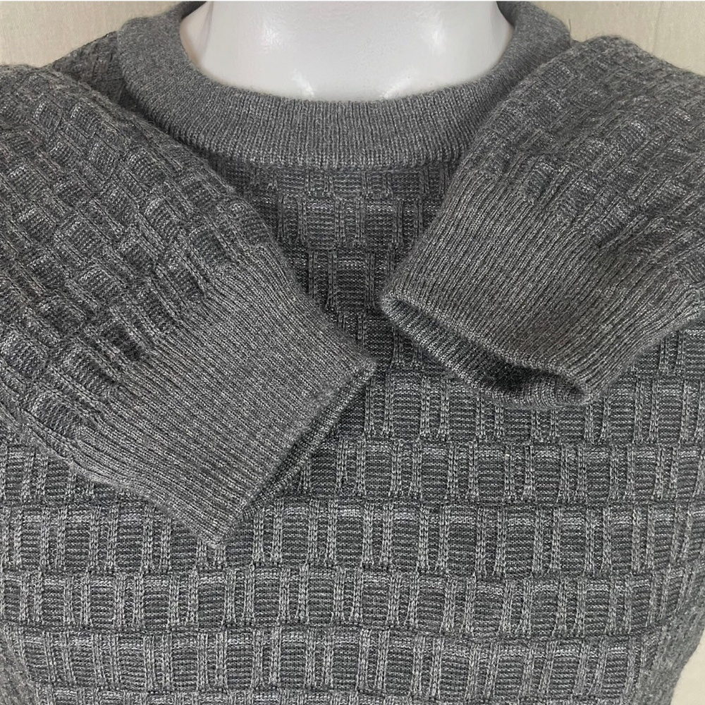 Men's Serious Golf Ireland Cable Knit Dark Gray Wind Stopper Lined Sweater Large